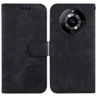 For Realme 11 5G/Narzo 60 India Version Little Tiger Embossed Leather Phone Case(Black)