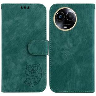For Realme 11 5G Global Little Tiger Embossed Leather Phone Case(Green)