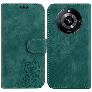 For Realme 11 Pro 5G/11 Pro+ 5G/Narzo 60 Pro 5G Little Tiger Embossed Leather Phone Case(Green)