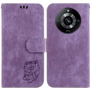 For Realme 11 Pro 5G/11 Pro+ 5G/Narzo 60 Pro 5G Little Tiger Embossed Leather Phone Case(Purple)