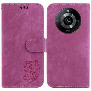 For Realme 11 Pro 5G/11 Pro+ 5G/Narzo 60 Pro 5G Little Tiger Embossed Leather Phone Case(Rose Red)