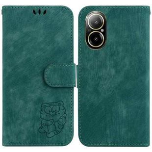 For Realme C67 4G Global Little Tiger Embossed Leather Phone Case(Green)