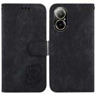 For Realme C67 4G Global Little Tiger Embossed Leather Phone Case(Black)