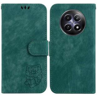 For Realme 12 5G Little Tiger Embossed Leather Phone Case(Green)
