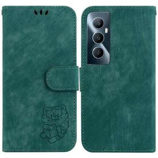 For Realme C65 4G Little Tiger Embossed Leather Phone Case(Green)