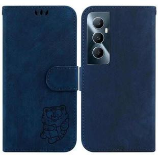 For Realme C65 4G Little Tiger Embossed Leather Phone Case(Dark Blue)
