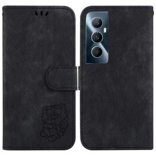 For Realme C65 4G Little Tiger Embossed Leather Phone Case(Black)