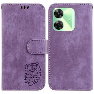 For Realme C61 / C63 / Note 60 Little Tiger Embossed Leather Phone Case(Purple)
