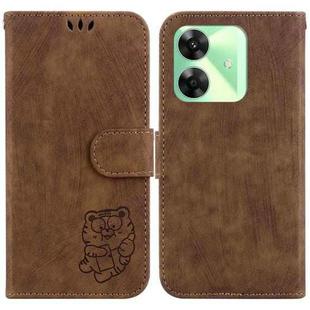 For Realme C61 / C63 / Note 60 Little Tiger Embossed Leather Phone Case(Brown)