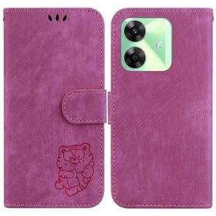 For Realme C61 / C63 / Note 60 Little Tiger Embossed Leather Phone Case(Rose Red)