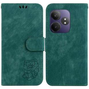 For Realme GT 6 / GT 6T / GT Neo6 Little Tiger Embossed Leather Phone Case(Green)