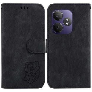 For Realme GT 6 / GT 6T / GT Neo6 Little Tiger Embossed Leather Phone Case(Black)