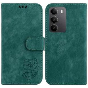 For Realme C75 Little Tiger Embossed Leather Phone Case(Green)