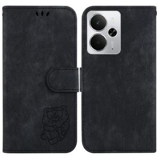 For Realme 14 Little Tiger Embossed Leather Phone Case(Black)