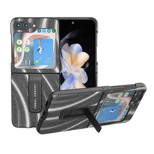 For Samsung Galaxy Z Flip5 ABEEL Galactic Pattern Protective Phone Case with Holder(Grey)