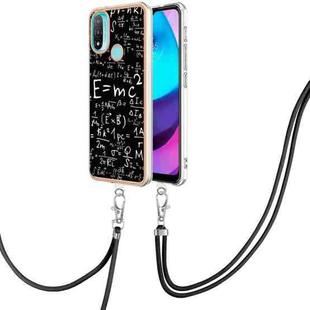 For Motorola Moto E20 / E30 / E40 Electroplating Dual-side IMD Phone Case with Lanyard(Equation)