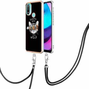 For Motorola Moto E20 / E30 / E40 Electroplating Dual-side IMD Phone Case with Lanyard(Natural Growth)
