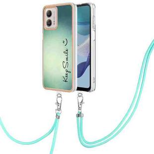 For Motorola Moto G53 / G13 / G23 Electroplating Dual-side IMD Phone Case with Lanyard(Smile)