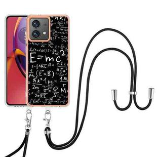 For Motorola Moto G84 Electroplating Dual-side IMD Phone Case with Lanyard(Equation)