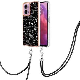 For Motorola Moto G04 4G / G24 4G Electroplating Dual-side IMD Phone Case with Lanyard(Equation)