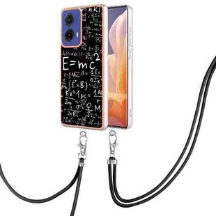 For Motorola Moto G85 Electroplating Dual-side IMD Phone Case with Lanyard(Equation)