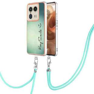 For Motorola Edge 50 Ultra Electroplating Dual-side IMD Phone Case with Lanyard(Smile)