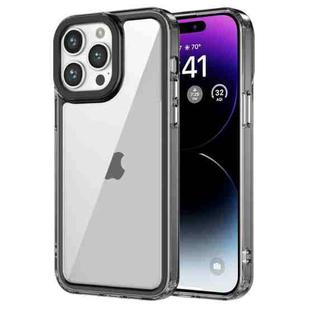 For iPhone 15 Pro Max Transparent Acrylic + TPU Shockproof Phone Case(Transparent Black)