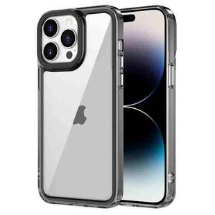 For iPhone 14 Pro Transparent Acrylic + TPU Shockproof Phone Case(Transparent Black)