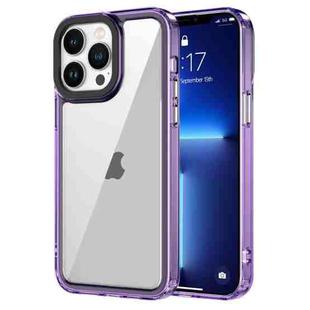 For iPhone 13 Pro Max Transparent Acrylic + TPU Shockproof Phone Case(Transparent Purple)