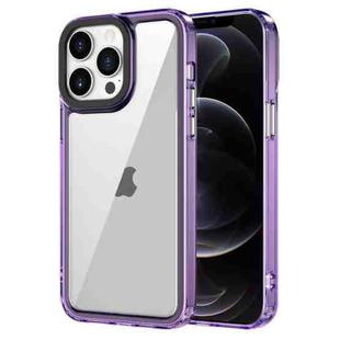 For iPhone 12/12 Pro Transparent Acrylic + TPU Shockproof Phone Case(Transparent Purple)
