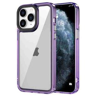For iPhone 11 Pro Max Transparent Acrylic + TPU Shockproof Phone Case(Transparent Purple)