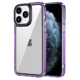 For iPhone 11 Pro Transparent Acrylic + TPU Shockproof Phone Case(Transparent Purple)