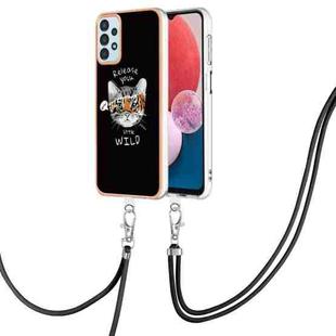 For Samsung Galaxy A14 5G / 4G Electroplating Dual-side IMD Phone Case with Lanyard(Natural Growth)