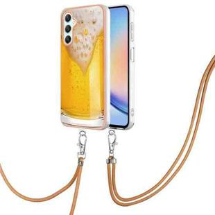 For Samsung Galaxy A25 5G / A24 Electroplating Dual-side IMD Phone Case with Lanyard(Draft Beer)