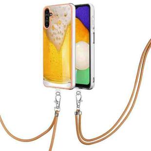 For Samsung Galaxy A72 5G / 4G Electroplating Dual-side IMD Phone Case with Lanyard(Draft Beer)