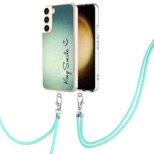 For Samsung Galaxy S23+ 5G Electroplating Dual-side IMD Phone Case with Lanyard(Smile)