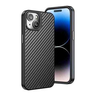 For iPhone 15 Plus wlons Magsafe Carbon Fiber Kevlar TPU Phone Case(Black)
