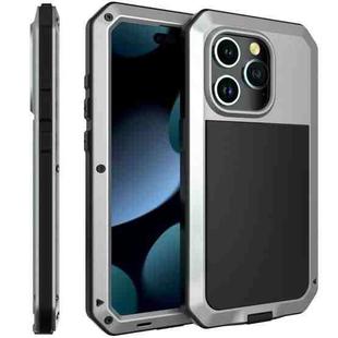 For iPhone 15 Pro Shockproof Life Waterproof Dust-proof Metal + Silicone Phone Case(Silver)