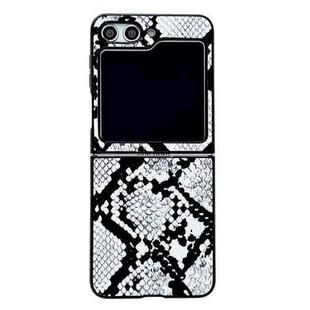 For Samsung Galaxy Z Flip5 Animal Pattern Texture Protective Phone Case(Silver Snake Texture)