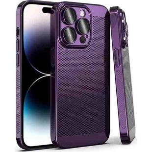 For iPhone 14 Pro Fine Mesh Cooling Phone Case(Purple)