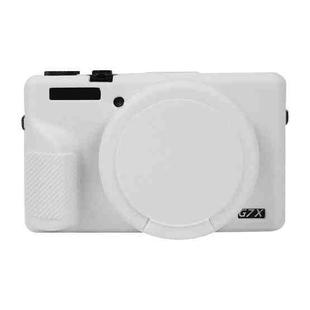 For Canon PowerShot G7 X Mark III / G7X3 Soft Silicone Protective Case with Lens Cover(White)