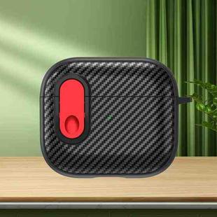 For AirPods 3 Carbon Fiber Texture Wireless Earphones Case with Security Lock(Red)