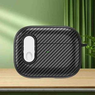 For AirPods Pro Carbon Fiber Texture Wireless Earphones Case with Security Lock(White)