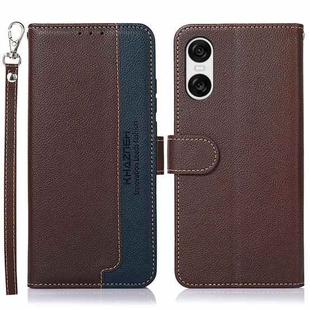 For Sony Xperia 10 VI KHAZNEH Litchi Texture Leather RFID Phone Case(Brown)