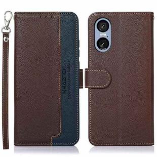 For Sony Xperia 5 VI KHAZNEH Litchi Texture Leather RFID Phone Case(Brown)