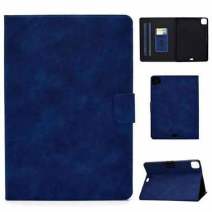 For iPad Air 2022 10.9 Cowhide Texture Leather Smart Tablet Case(Blue)