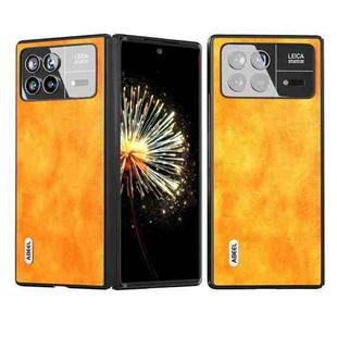 For Xiaomi Mix Fold 3 ABEEL Dual Color Lichi Texture PU Phone Case(Orange)