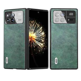 For Xiaomi Mix Fold 3 ABEEL Dual Color Lichi Texture PU Phone Case(Green)