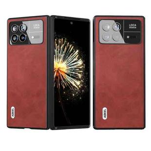 For Xiaomi Mix Fold 3 ABEEL Dual Color Cowhide Texture PU Phone Case(Red)