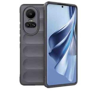 For OPPO Reno10 5G Global Magic Shield TPU + Flannel Phone Case(Dark Grey)